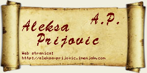 Aleksa Prijović vizit kartica
